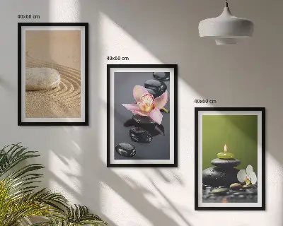 Zidna galerija s motivom opuštajućeg zen kamenja