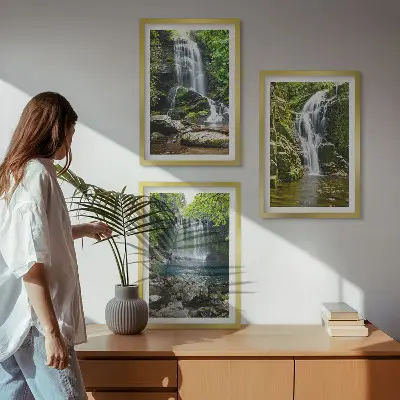 Zelena okolina slapova triptih u okviru