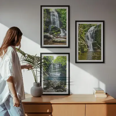 Zelena okolina slapova triptih u okviru