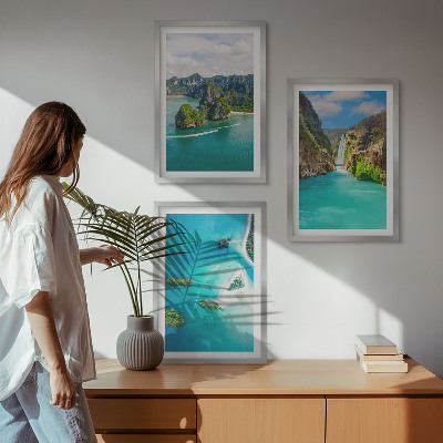 Set 3 slike u okviru Tirkizna voda tropskih otoka
