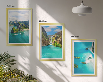 Set 3 slike u okviru Tirkizna voda tropskih otoka