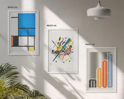Apstraktni moderni geometrijski elementi set od 3 slike u okviru