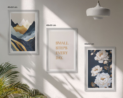 Triptih u okviru Apstraktne planine cvijeće inspiracija