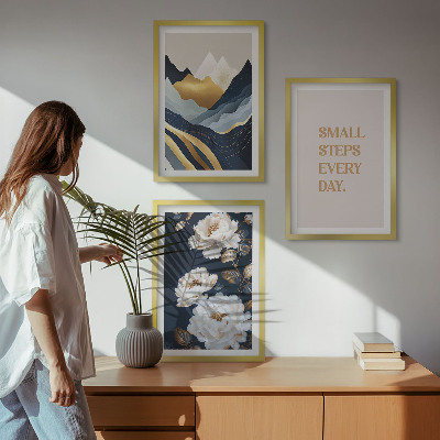 Triptih u okviru Apstraktne planine cvijeće inspiracija
