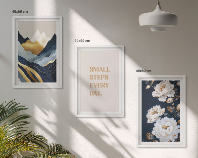 Triptih u okviru Apstraktne planine cvijeće inspiracija