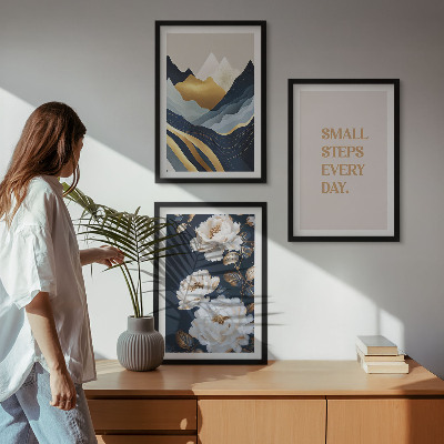 Triptih u okviru Apstraktne planine cvijeće inspiracija