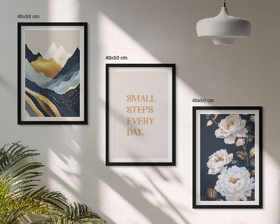 Triptih u okviru Apstraktne planine cvijeće inspiracija