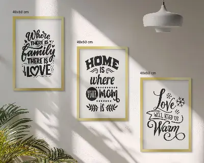 Zidna galerija s motivima obitelji, ljubavi, doma i topline