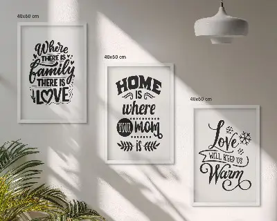 Zidna galerija s motivima obitelji, ljubavi, doma i topline