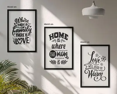 Zidna galerija s motivima obitelji, ljubavi, doma i topline