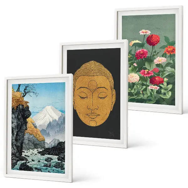 Japanska priroda i japanska kultura set od 3 slike u okviru