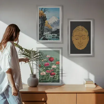 Japanska priroda i japanska kultura set od 3 slike u okviru
