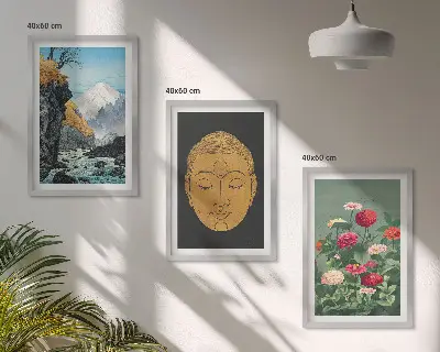 Japanska priroda i japanska kultura set od 3 slike u okviru