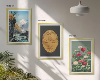 Japanska priroda i japanska kultura set od 3 slike u okviru