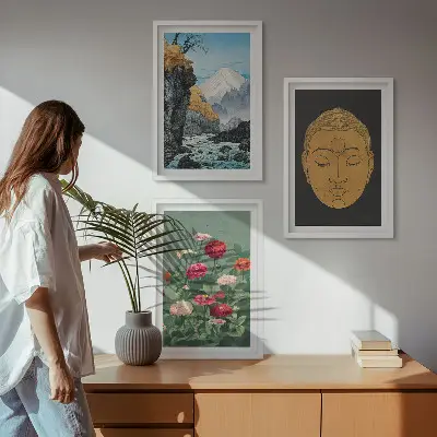 Japanska priroda i japanska kultura set od 3 slike u okviru