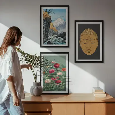 Japanska priroda i japanska kultura set od 3 slike u okviru