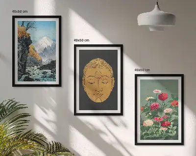 Japanska priroda i japanska kultura set od 3 slike u okviru