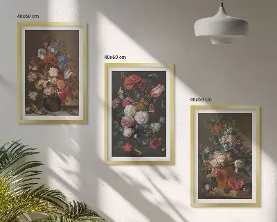 Zidna galerija kompozicije cvijeća u vazama