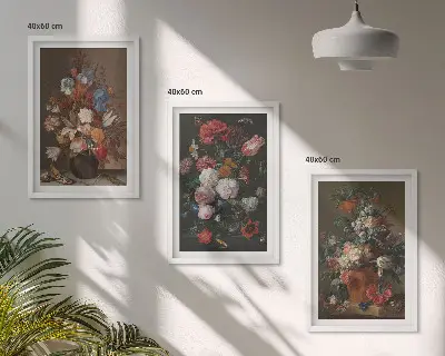 Zidna galerija kompozicije cvijeća u vazama