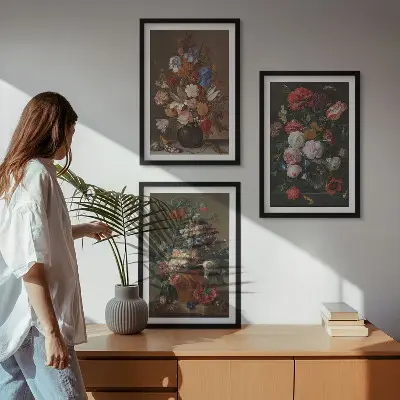 Zidna galerija kompozicije cvijeća u vazama