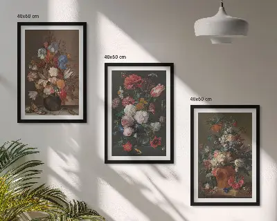 Zidna galerija kompozicije cvijeća u vazama