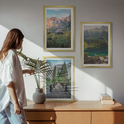 Zidna galerija Most preko jezera u planinskom krajoliku