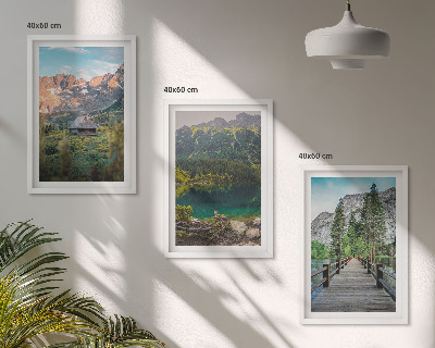 Zidna galerija Most preko jezera u planinskom krajoliku