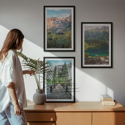 Zidna galerija Most preko jezera u planinskom krajoliku