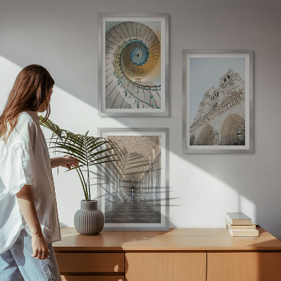 Set 3 slike u okviru Spiralno stubište pročelja katedrale
