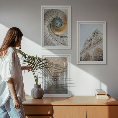 Set 3 slike u okviru Spiralno stubište pročelja katedrale