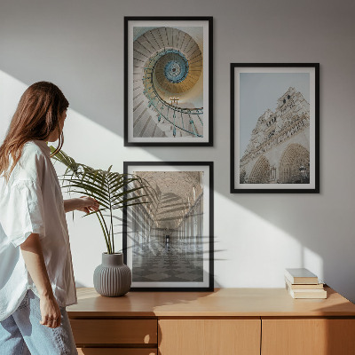 Set 3 slike u okviru Spiralno stubište pročelja katedrale