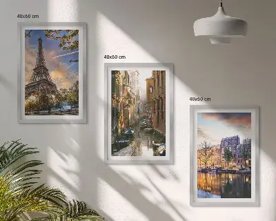 Triptih u okviru Eiffelov toranj, Venecija i amsterdamski kanali