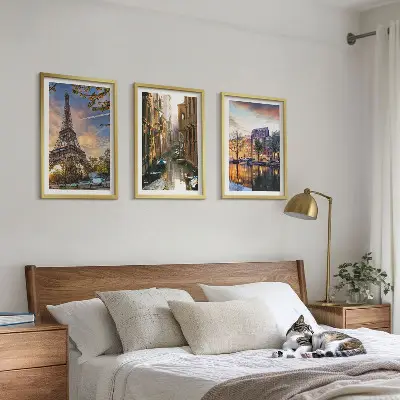 Triptih u okviru Eiffelov toranj, Venecija i amsterdamski kanali