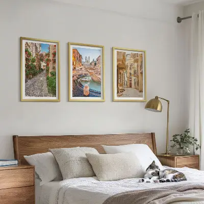 Triptih Šarmantne ulice fontane u okviru