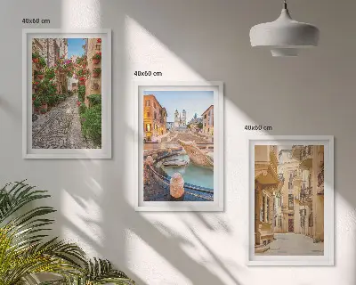 Triptih Šarmantne ulice fontane u okviru
