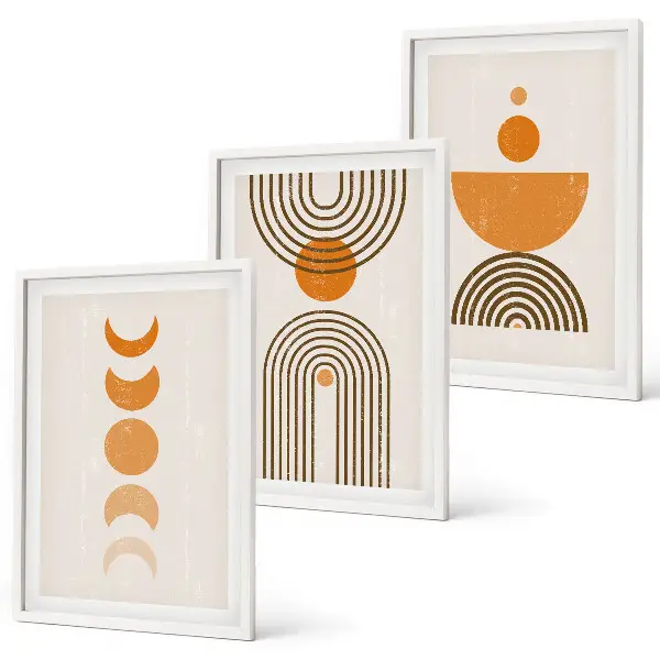 Boho minimalistički ukrasi triptih u okviru