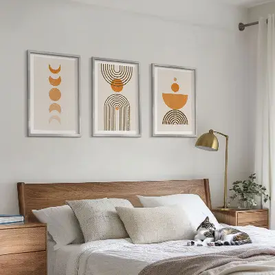 Boho minimalistički ukrasi triptih u okviru