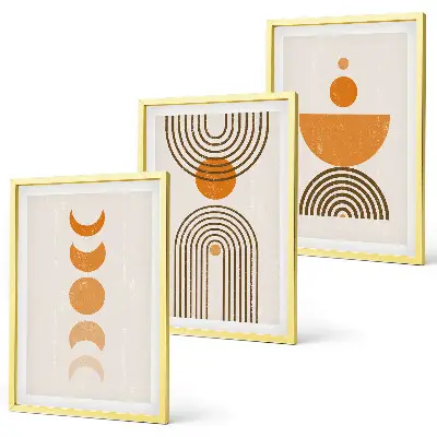 Boho minimalistički ukrasi triptih u okviru