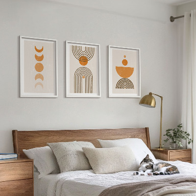 Triptih u okviru Boho minimalistički ukrasi