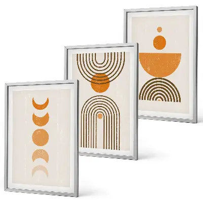 Boho minimalistički ukrasi triptih u okviru