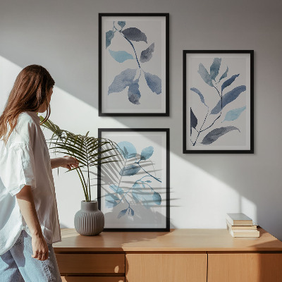 Zidna galerija Akvarel plavog lišća