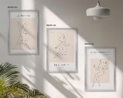 Zidna galerija minimalistički poster sa ženskim siluetama