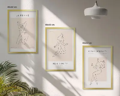 Zidna galerija minimalistički poster sa ženskim siluetama