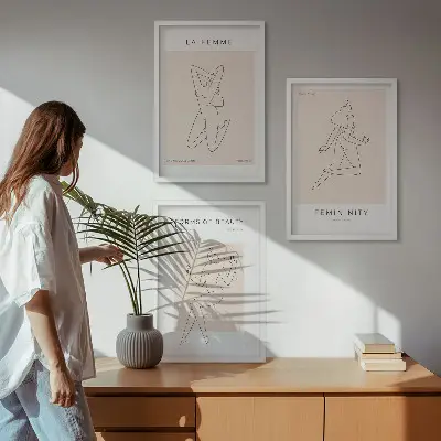 Zidna galerija minimalistički poster sa ženskim siluetama