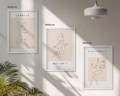 Zidna galerija minimalistički poster sa ženskim siluetama