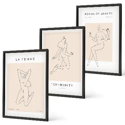 Zidna galerija minimalistički poster sa ženskim siluetama