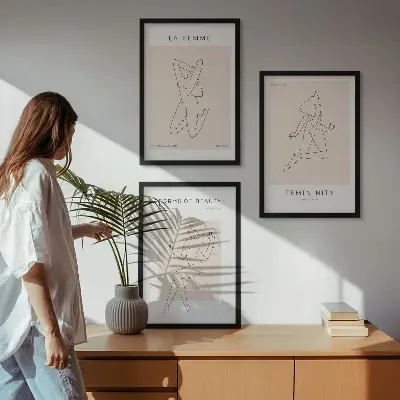 Zidna galerija minimalistički poster sa ženskim siluetama