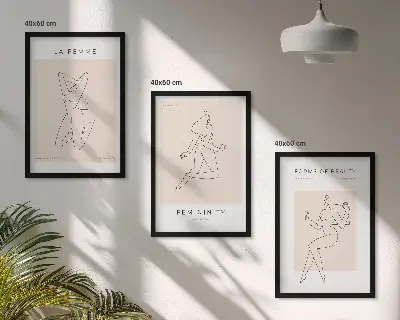 Zidna galerija minimalistički poster sa ženskim siluetama