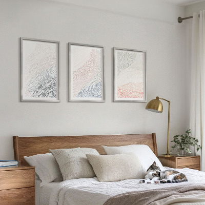 Set 3 slike u okviru Apstraktni valovi od kartona pastel