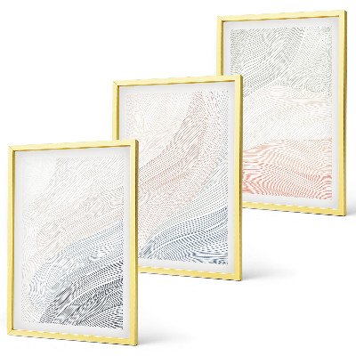 Set 3 slike u okviru Apstraktni valovi od kartona pastel
